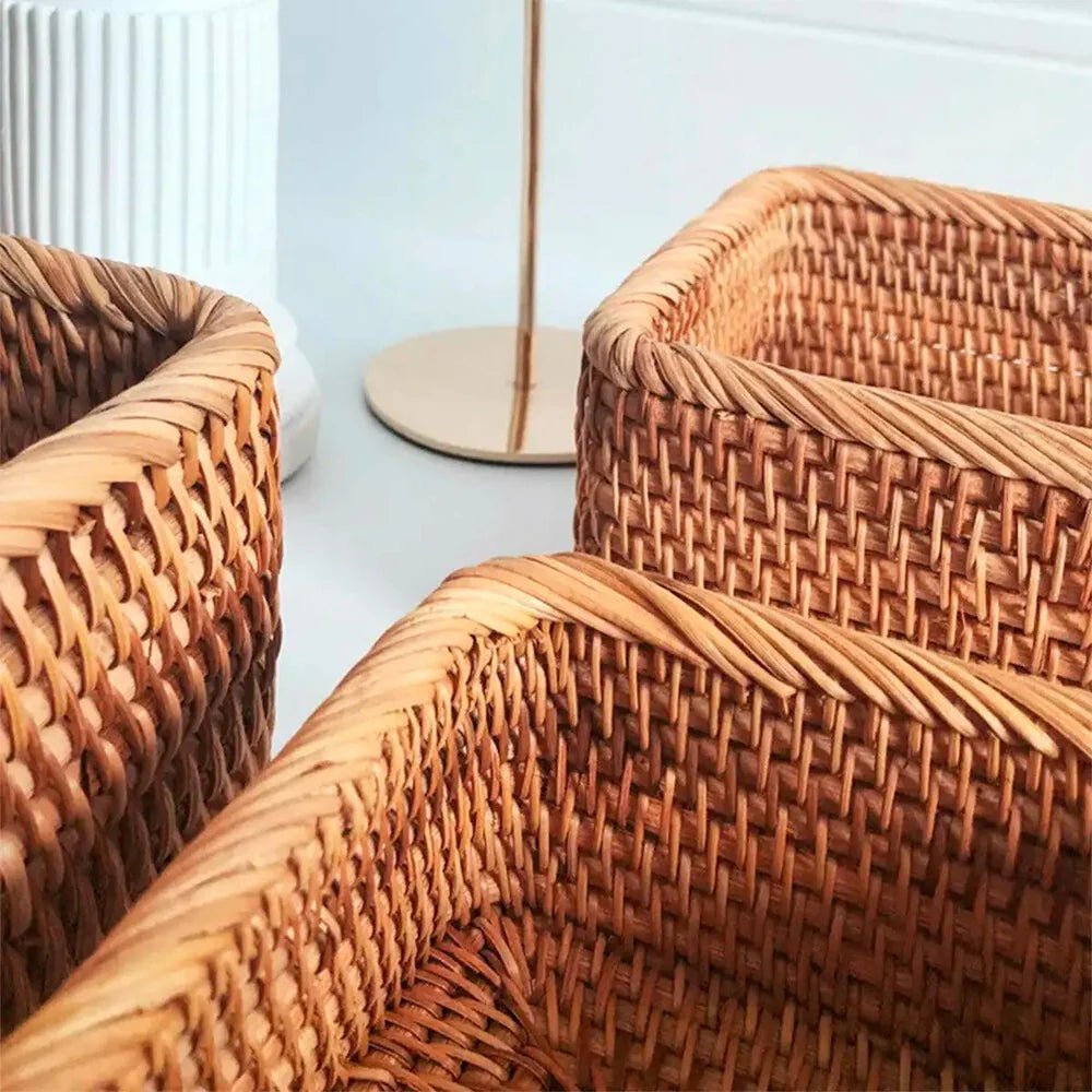 Handwoven Rattan Multipurpose Rectangular Storage - Lattea Global