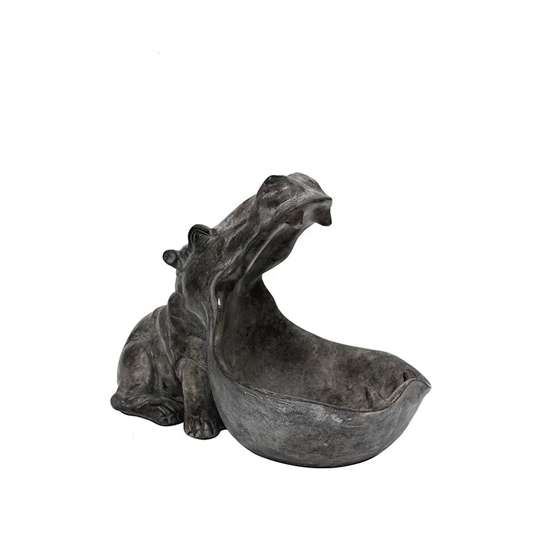 Hippo Figurine Decor Resin Accent - Lattea Global