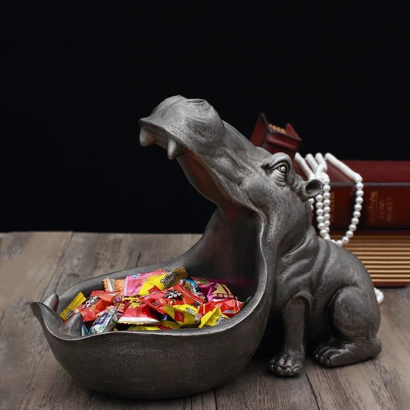 Hippo Figurine Decor Resin Accent - Lattea Global
