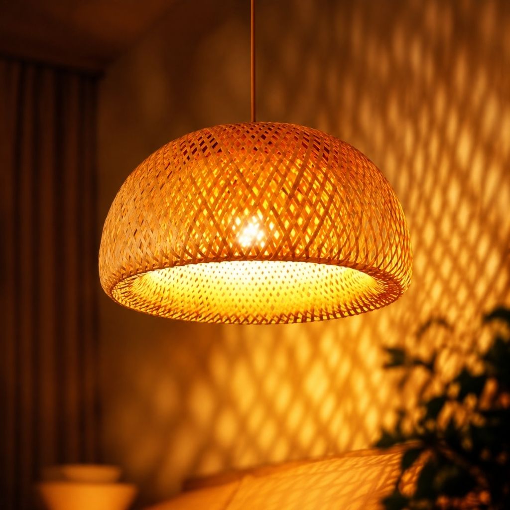 Hygge Woven Bamboo Pendant Light