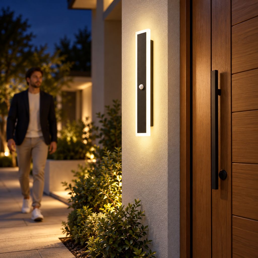 IP65 Linear Outdoor LED Wall Light with Motion Sensor