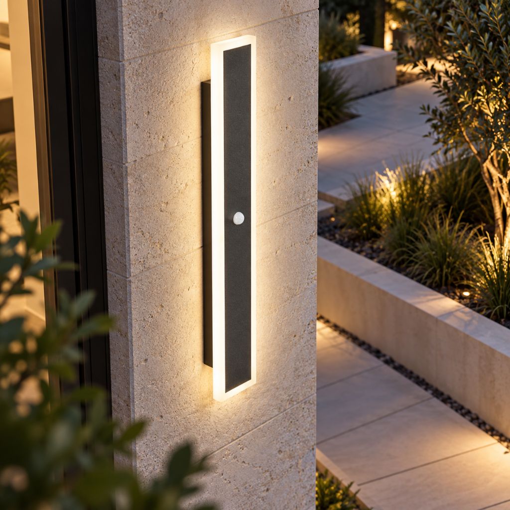 IP65 Linear Outdoor LED Wall Light with Motion Sensor