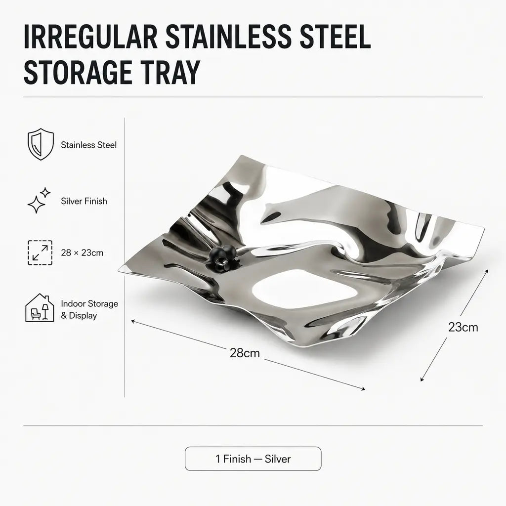 Irregular Stainless Steel Storage Tray specifications and dimensions