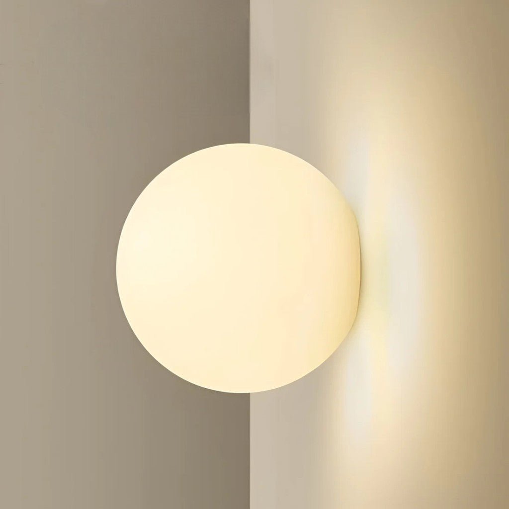 Japandi Minimalist Spherical Glass Wall Light Sconce