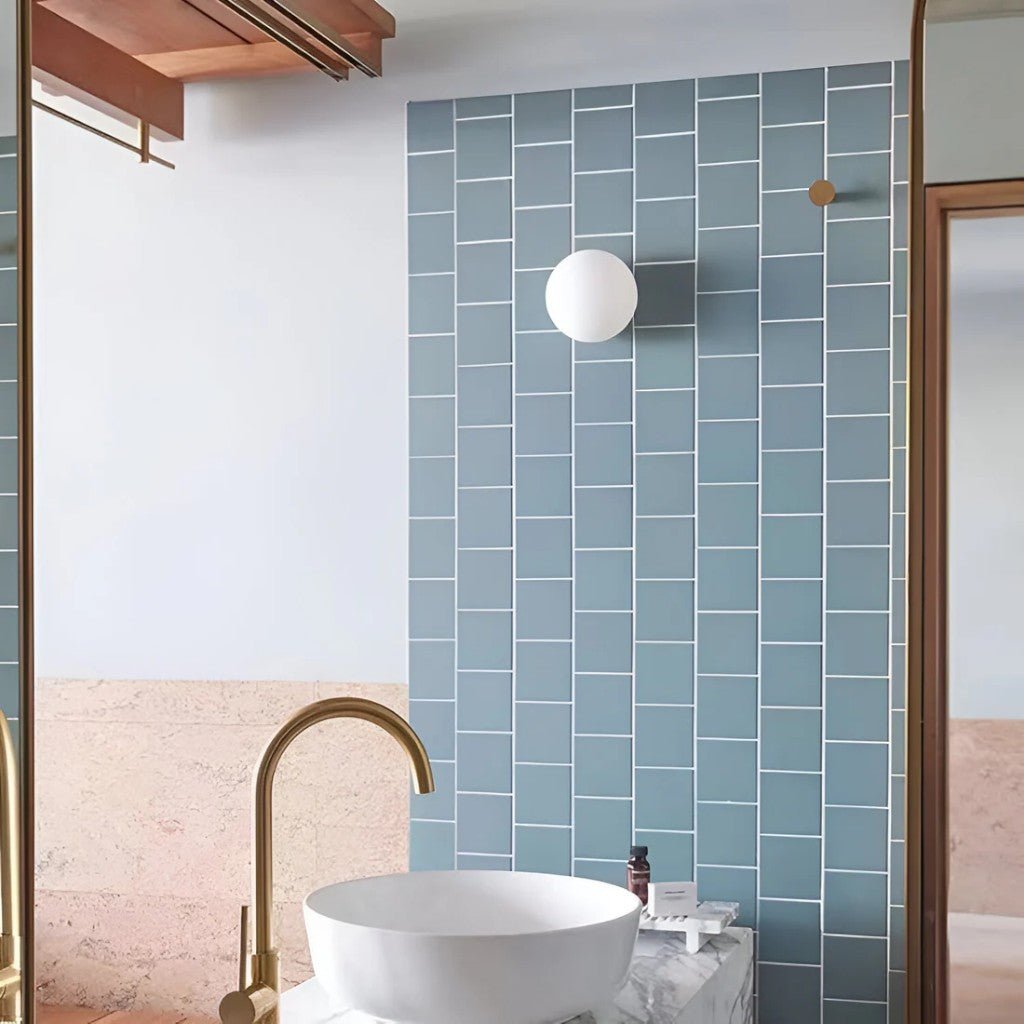 Japandi Minimalist Spherical Glass Wall Light Sconce