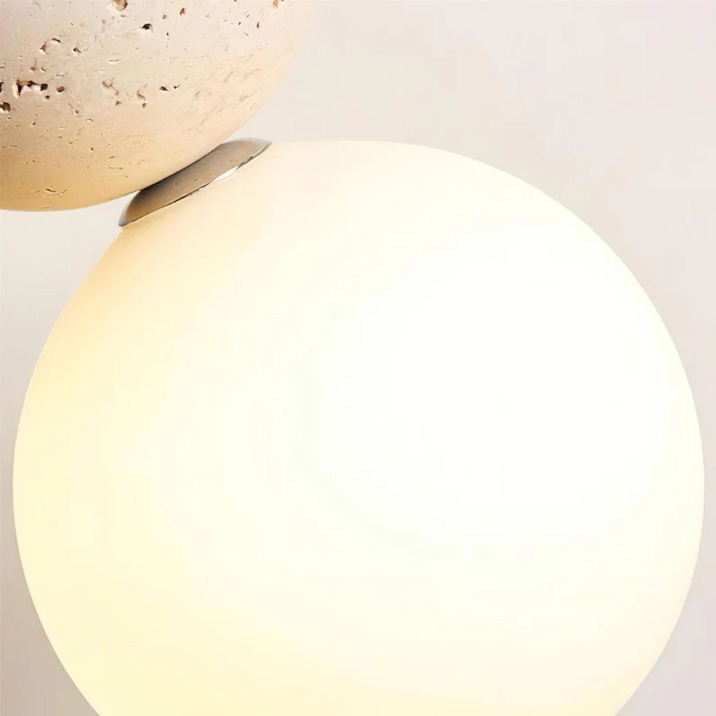 Japandi Travertine Orbs Pendant Light