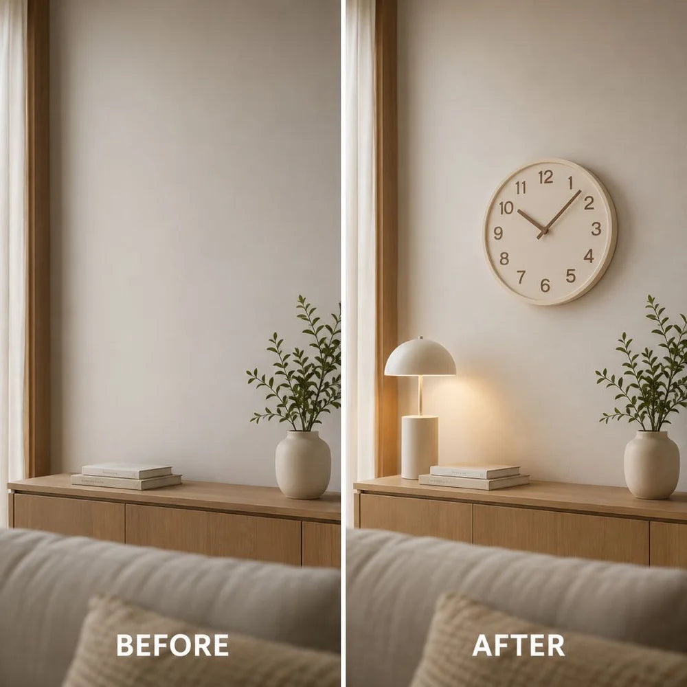 Japanese style silent wooden wall clock 30cm retro quartz analogue - view 6