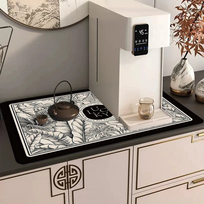 Kitchen Counter Mat - Washable and Absorbent Floral Design - Lattea Global