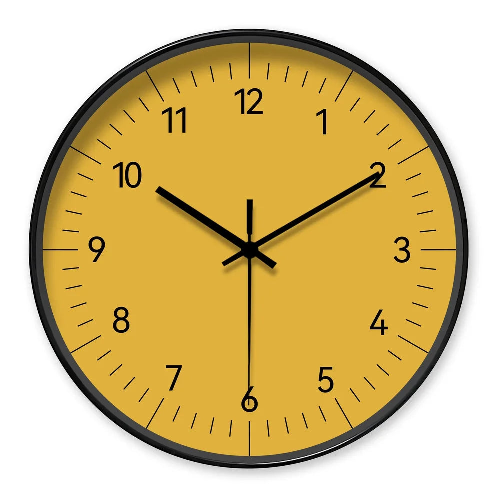 Large yellow wall clock nordic minimalist style – view 10