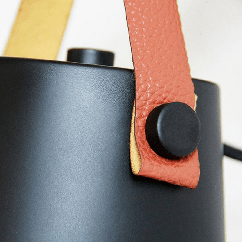 LED Bedside Wall Light with Leather and Wood Finish - Lattea Global