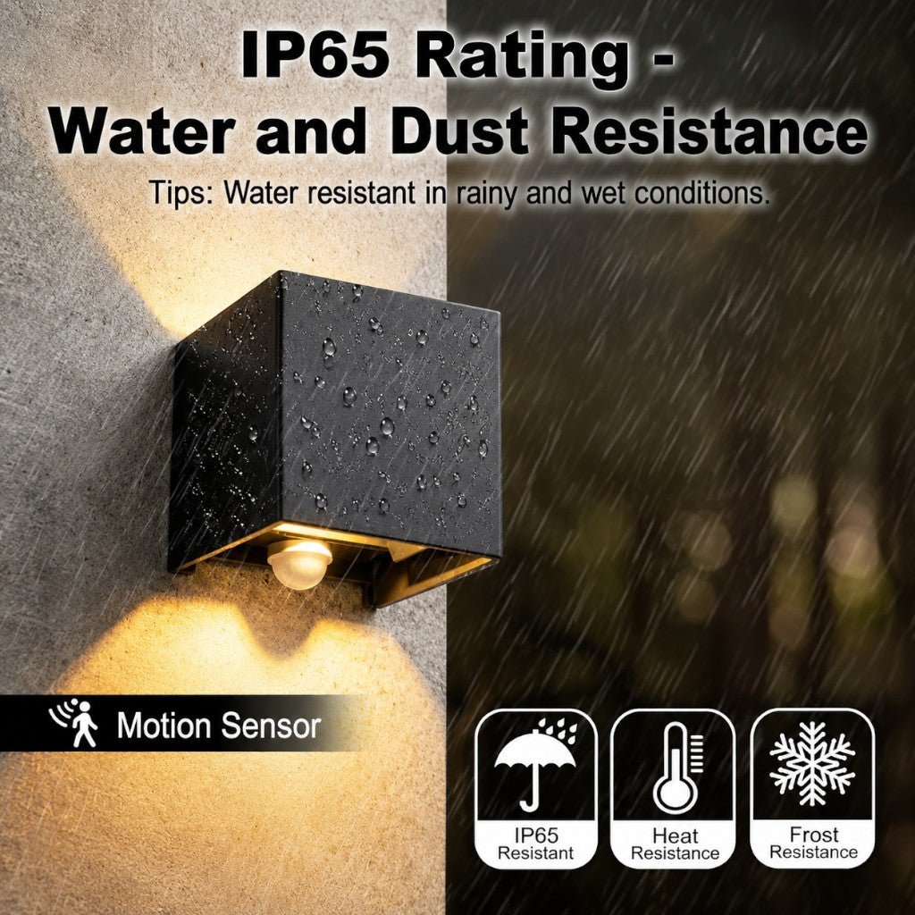 LED Outdoor Wall Light Motion Sensor IP65 Up Down Sconce - Lattea Global