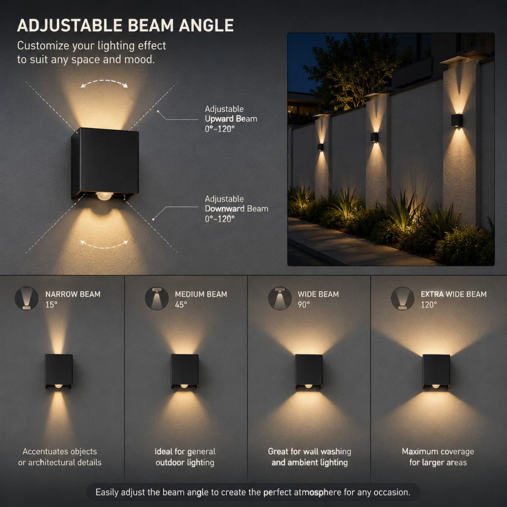 LED Outdoor Wall Light Motion Sensor IP65 Up Down Sconce - Lattea Global
