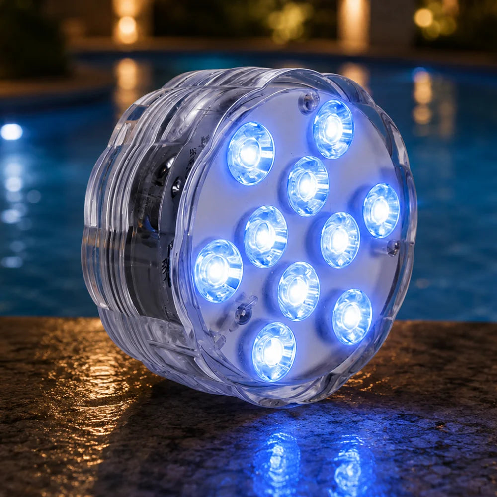 Led submersible pool light rgb ip68 remote control - suction cup mount – view 3