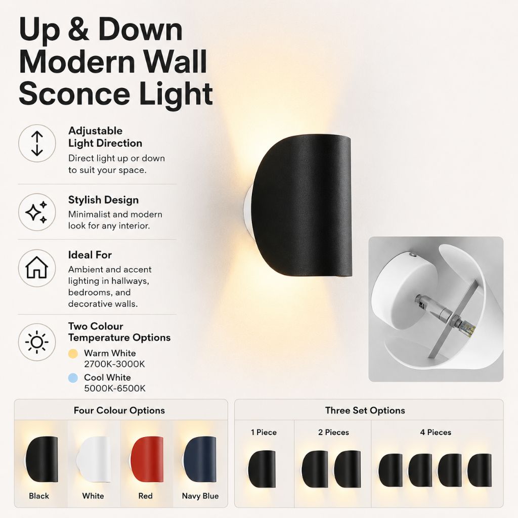 Up & Down Modern Wall Sconce Light