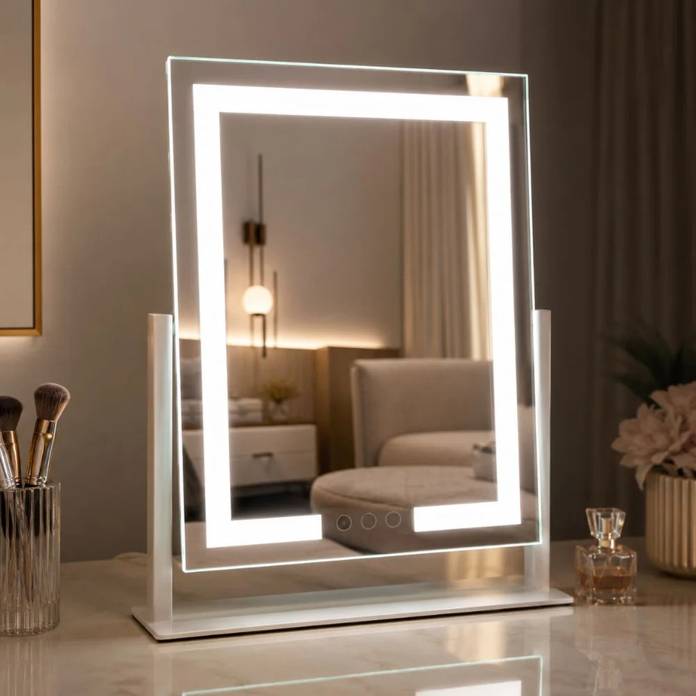 Lighted vanity makeup mirror 3 colour led touch control 15x magnifying – view 4
