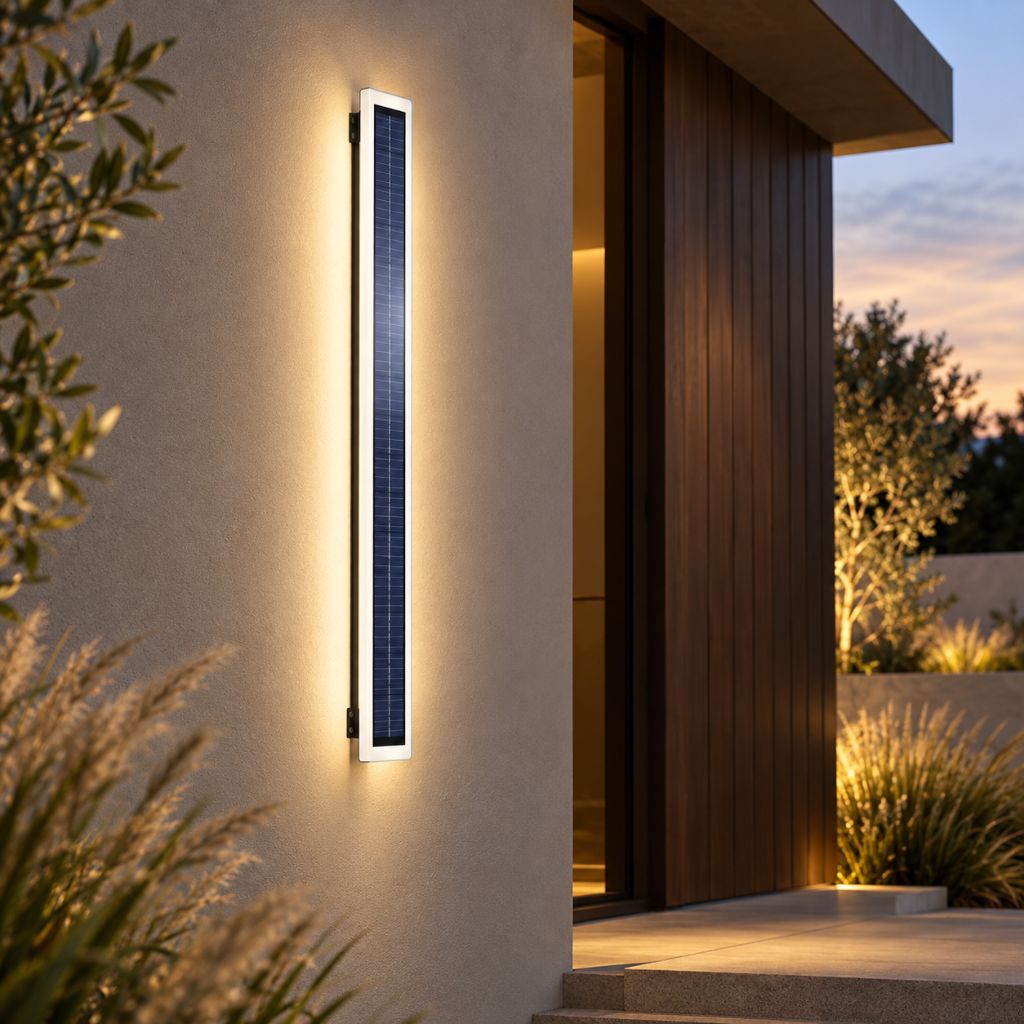 Linear Aluminium Solar LED Outdoor Wall Light IP65