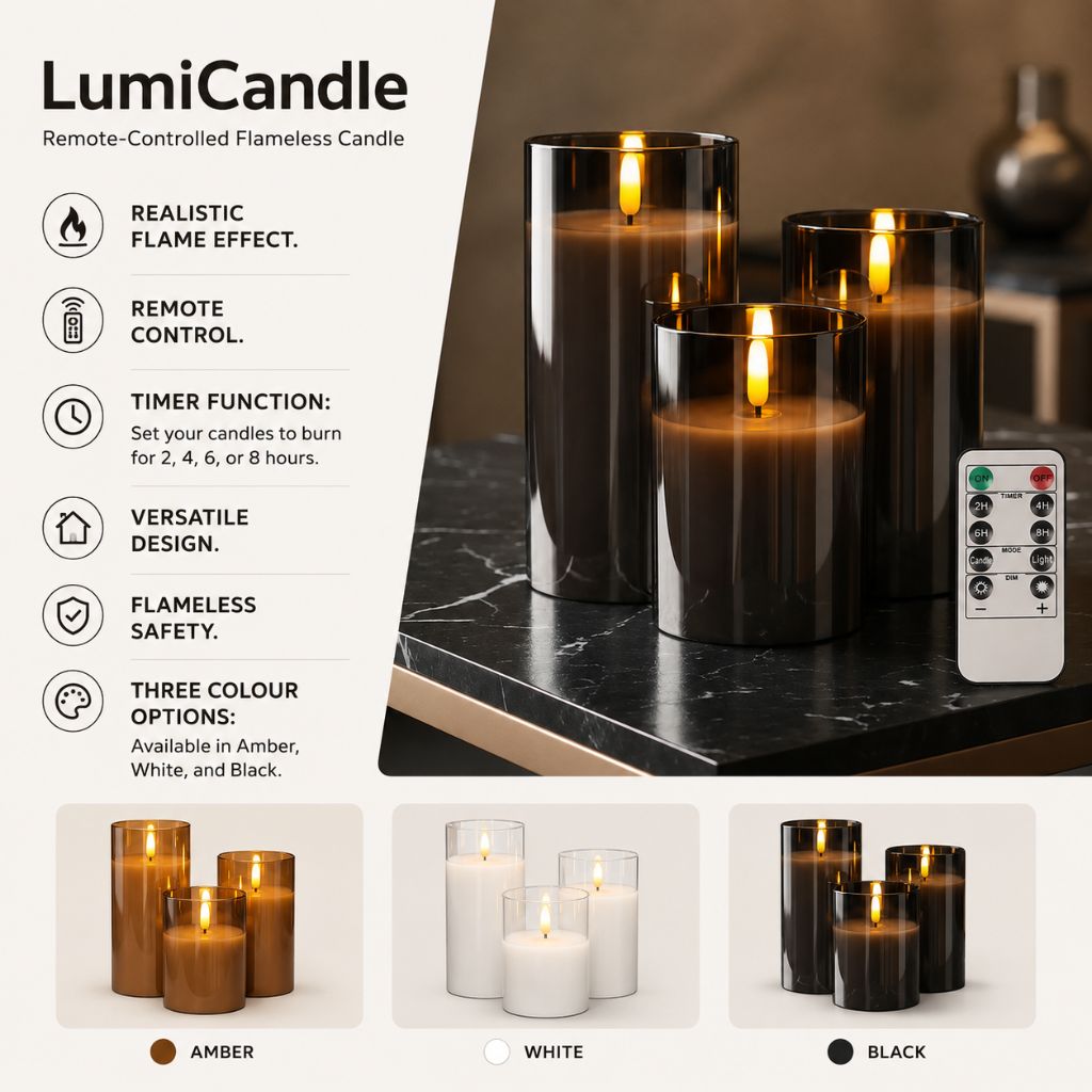 LumiCandle Remote-Controlled Flameless Candle
