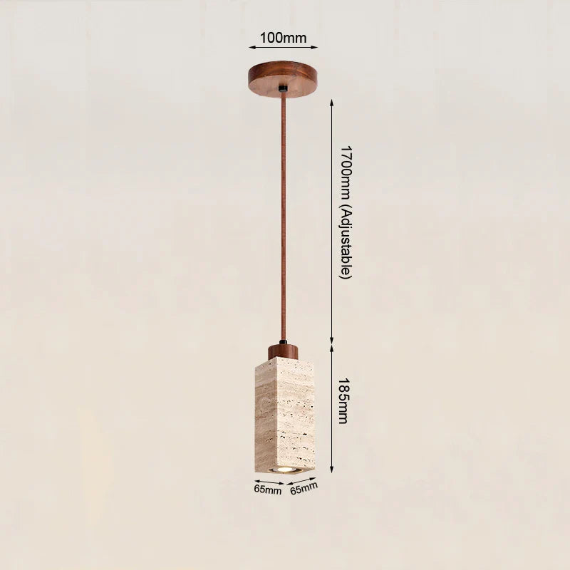 LumiTerra Travertine Pendant Light