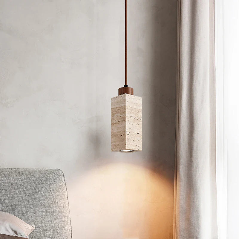 LumiTerra Travertine Pendant Light