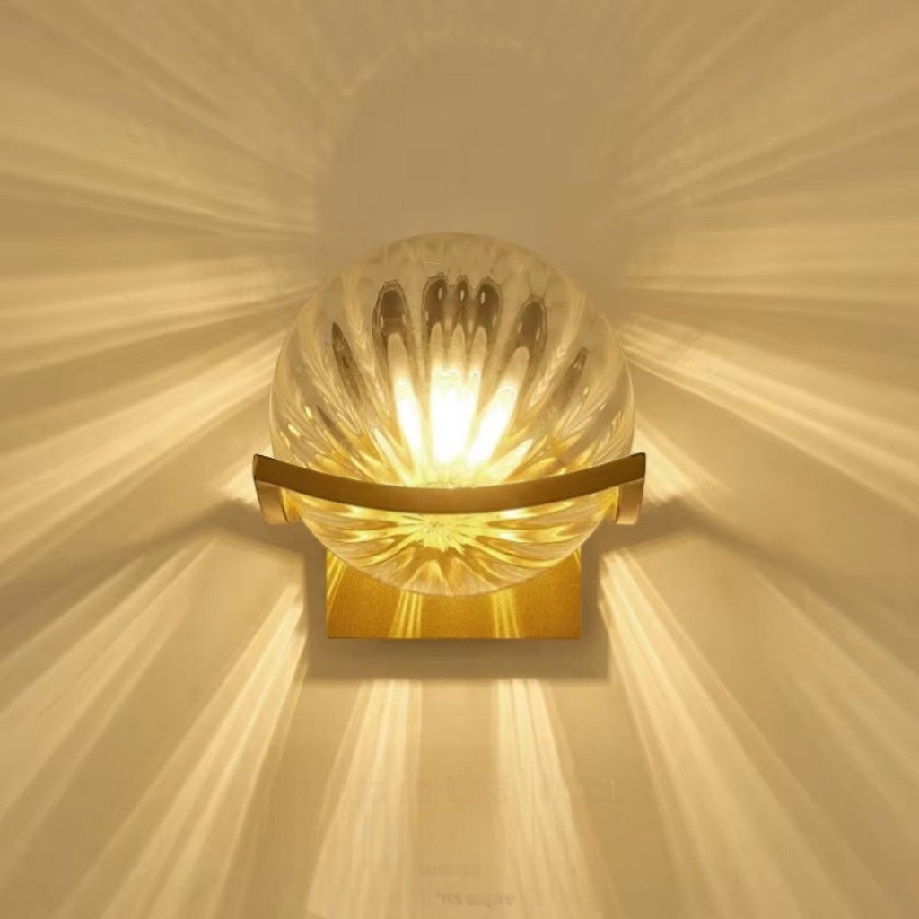Lyra Glass Globe Wall Sconce with Gold Finish - Lattea Global