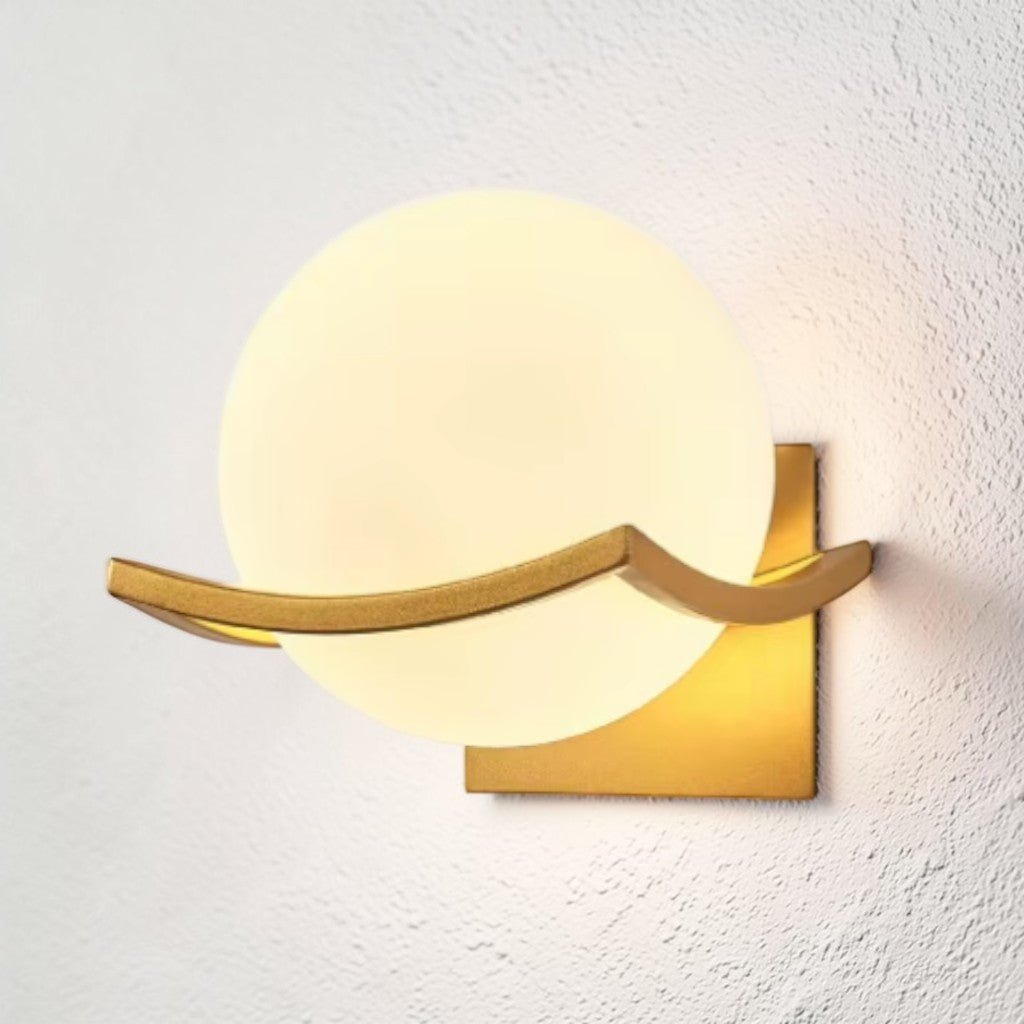 Lyra Glass Globe Wall Sconce with Gold Finish - Lattea Global