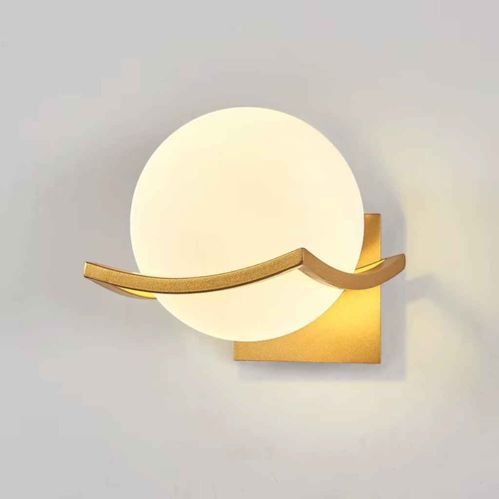 Lyra Glass Globe Wall Sconce with Gold Finish - Lattea Global