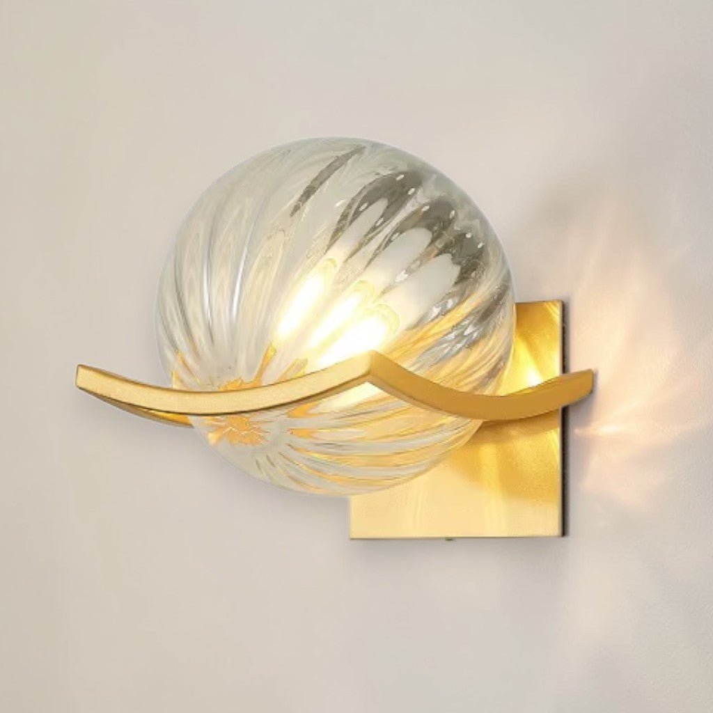 Lyra Glass Globe Wall Sconce with Gold Finish - Lattea Global