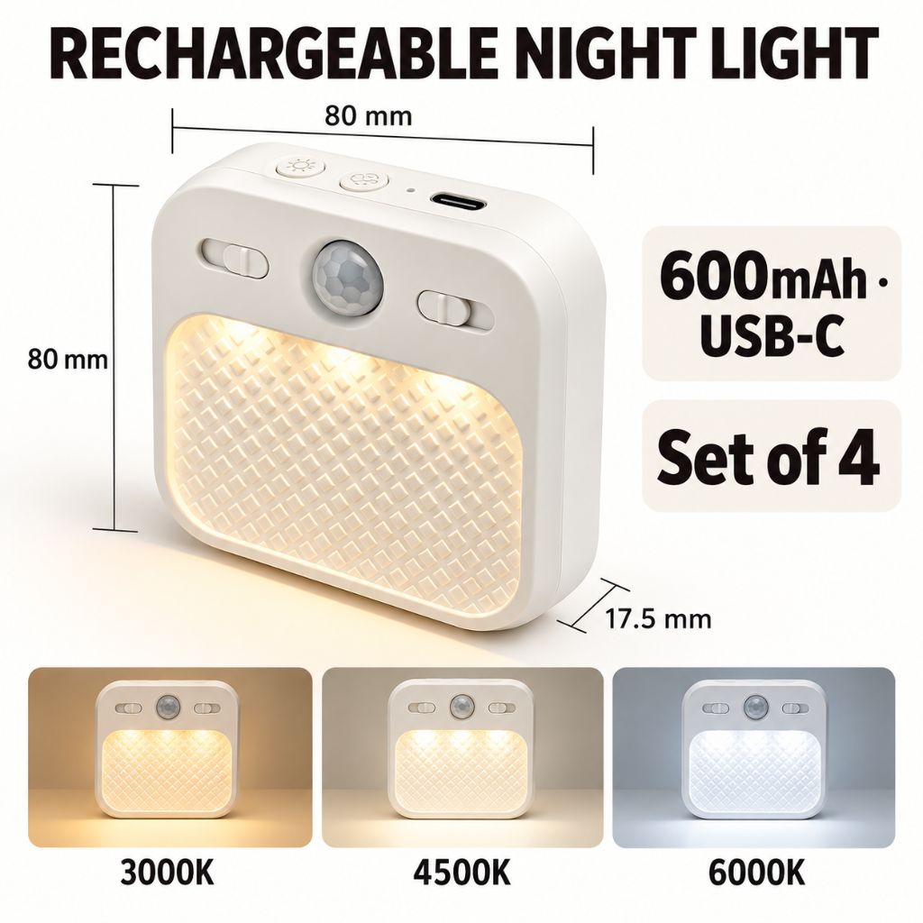 Magnetic Rechargeable LED Night Light with Motion Sensor