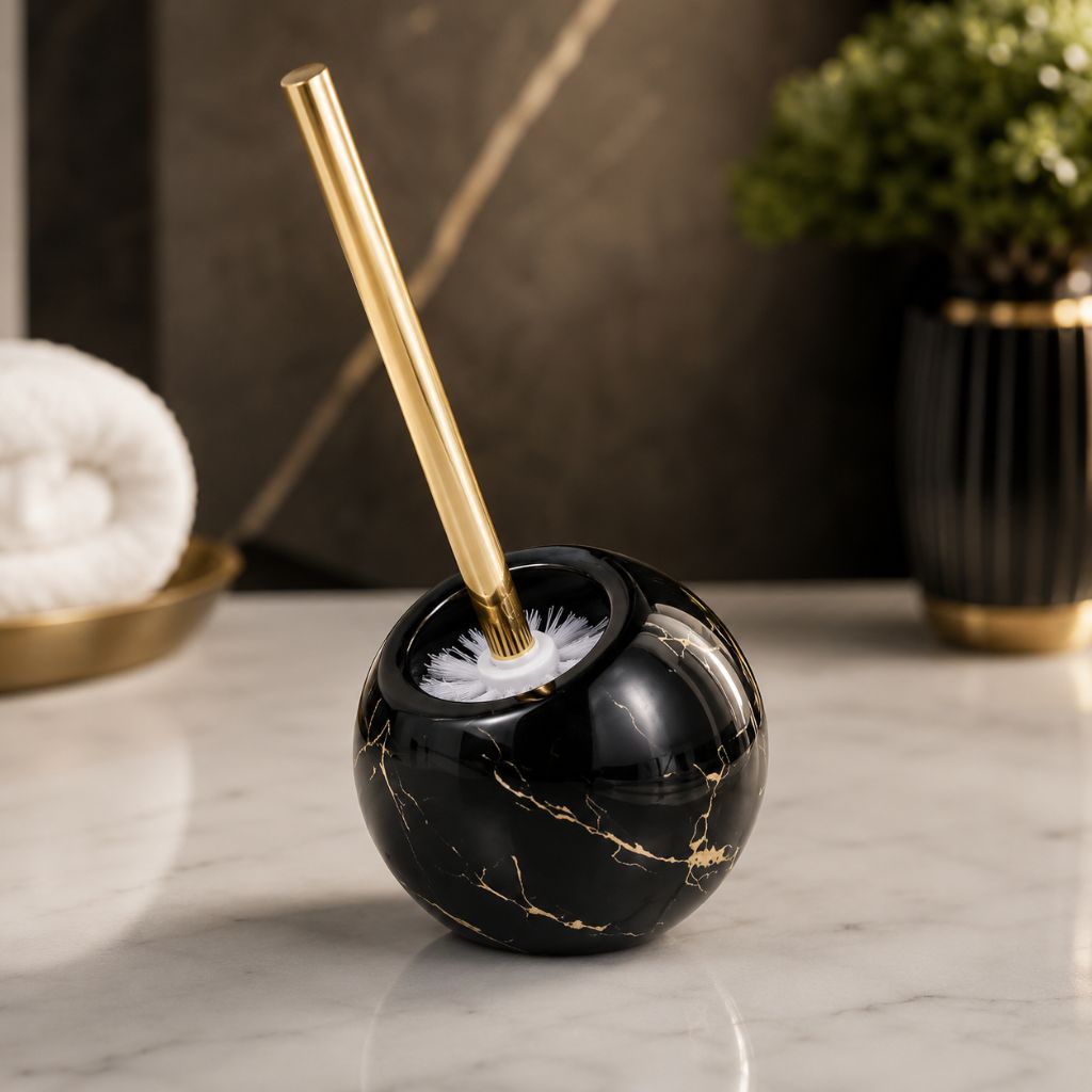 Marble Toilet Brush and Holder