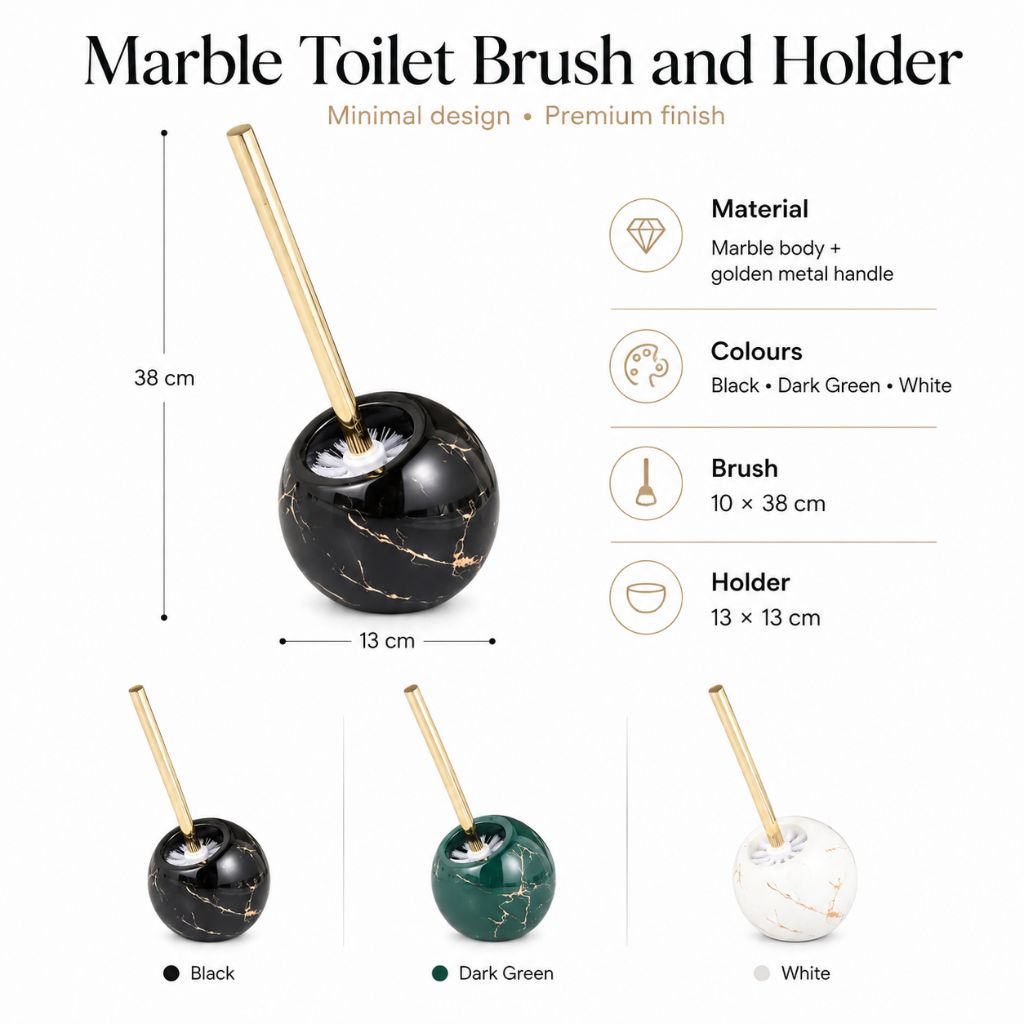 Marble Toilet Brush and Holder
