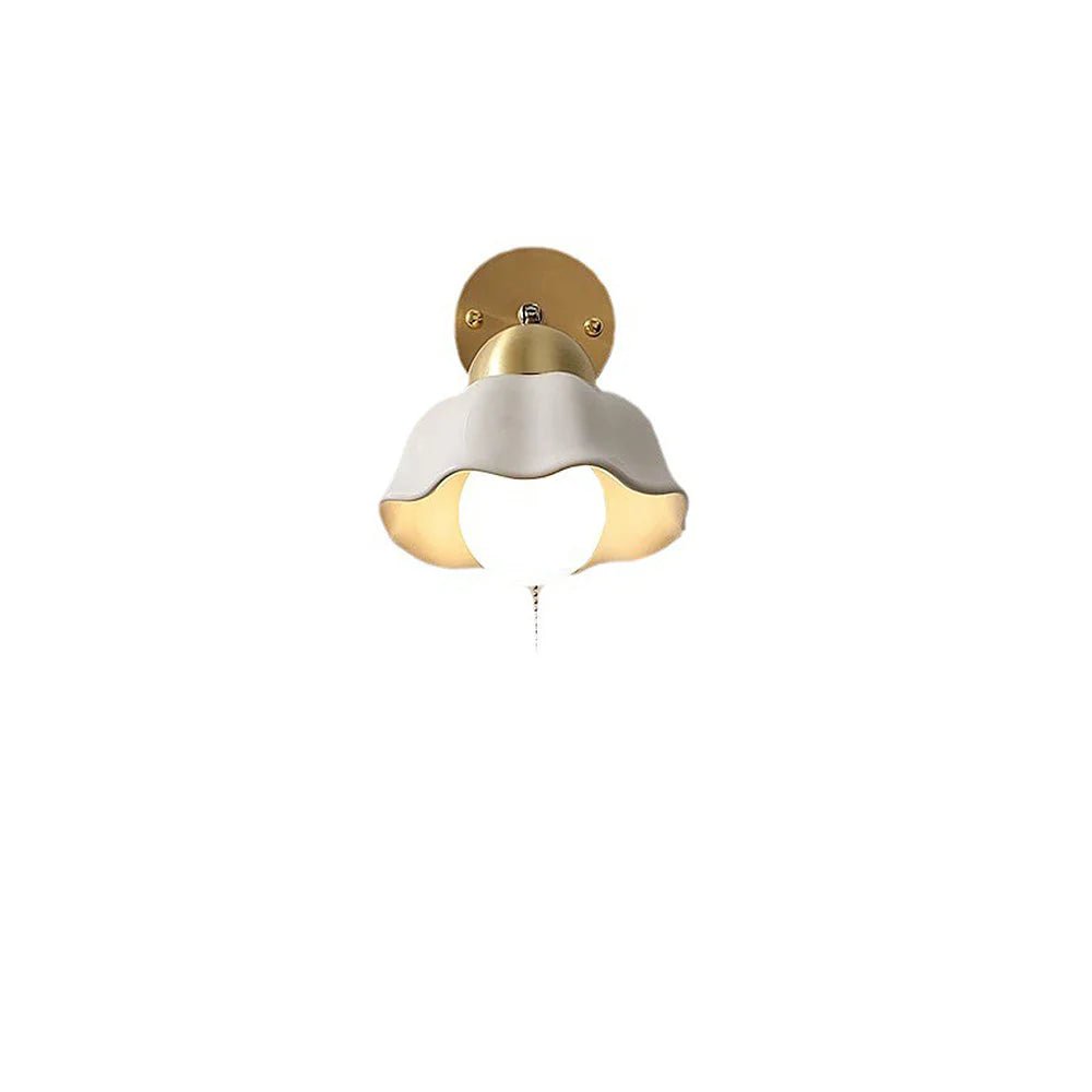Metal and Ceramic Flower Wall Lamp - Lattea Global