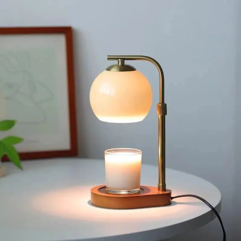 Metal and Wood Candle Warmer Lamp - Lattea Global