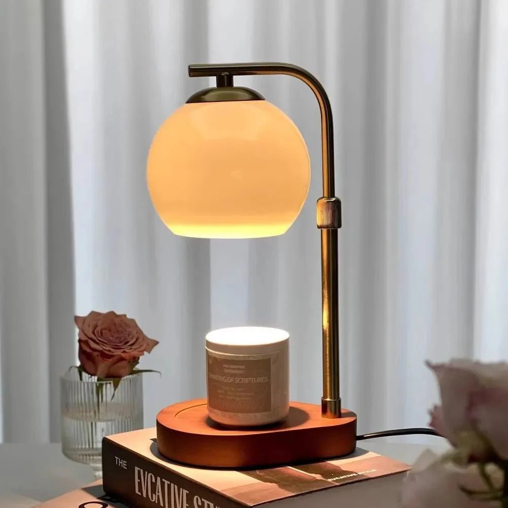 Metal and Wood Candle Warmer Lamp - Lattea Global