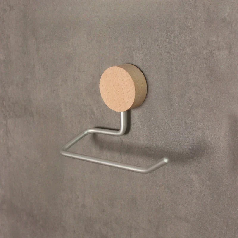 Metal Toilet Paper Holder with Wood Accents - Lattea Global