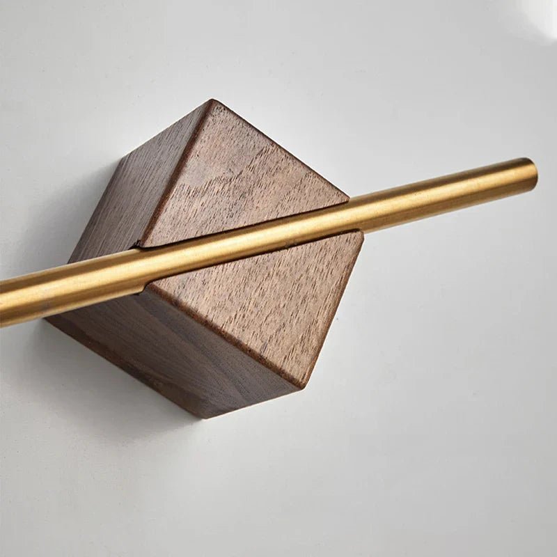 Minimalist Bath Towel Hanger – Brass, Wood & Acrylic Accents - Lattea Global