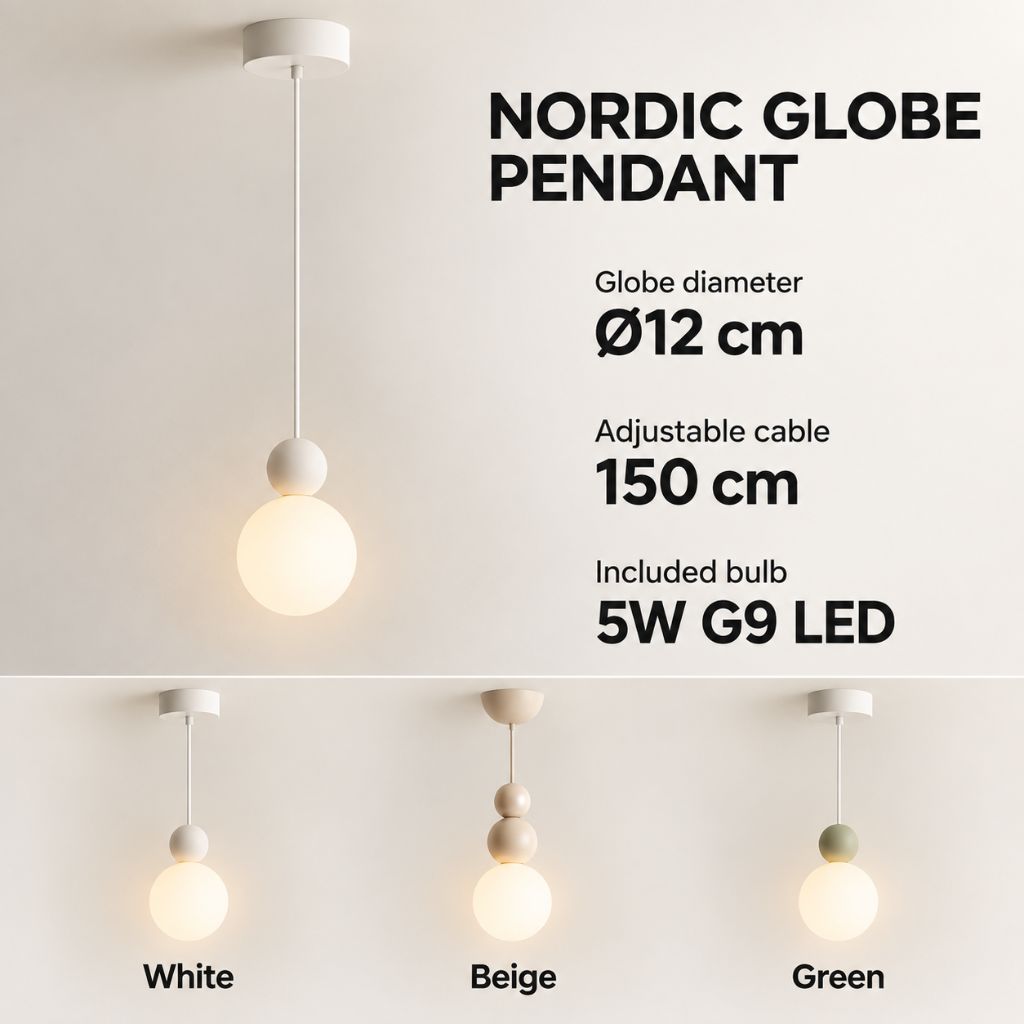 Minimalist Nordic Globe Pendant Light
