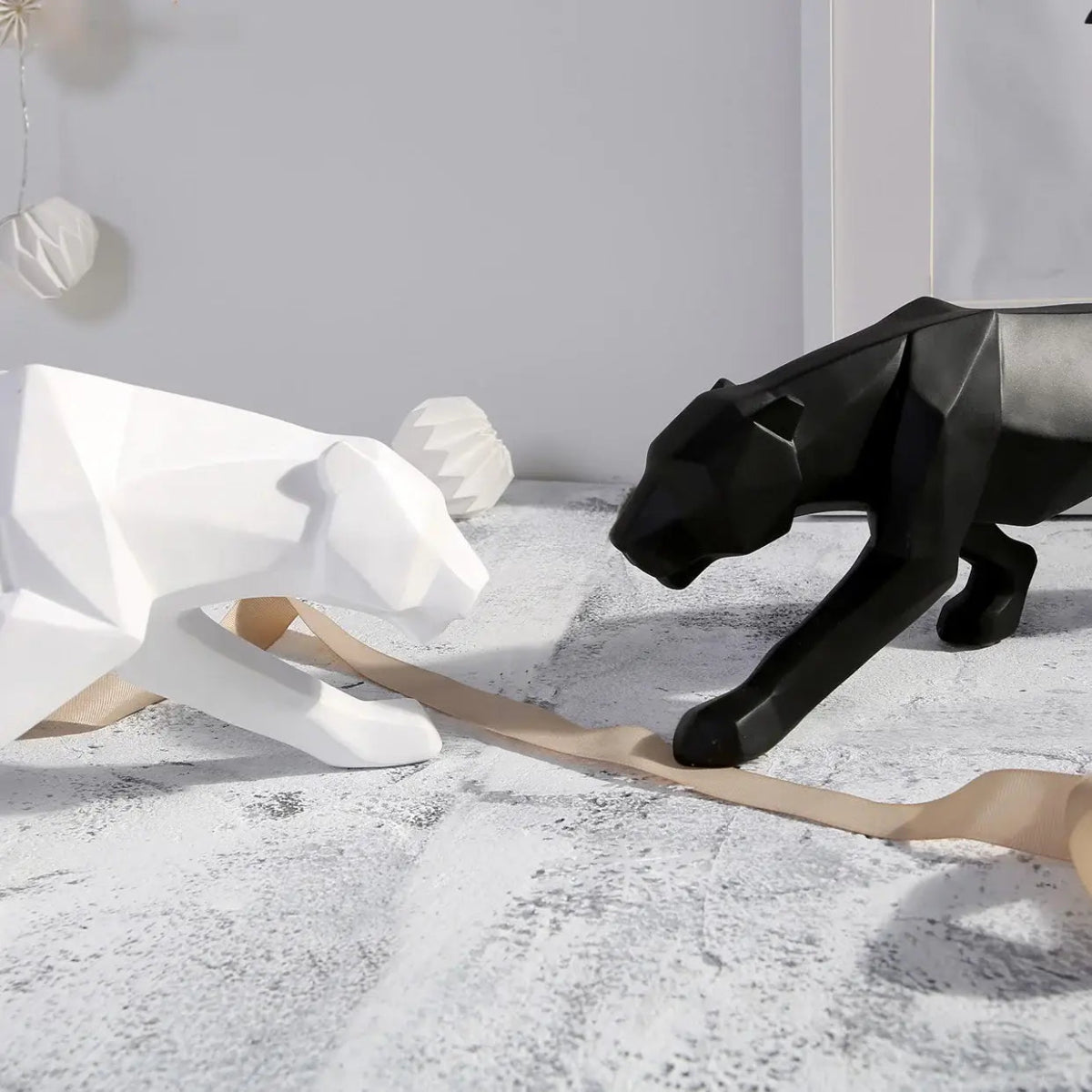 Minimalist Panther Resin Sculpture - Lattea Global