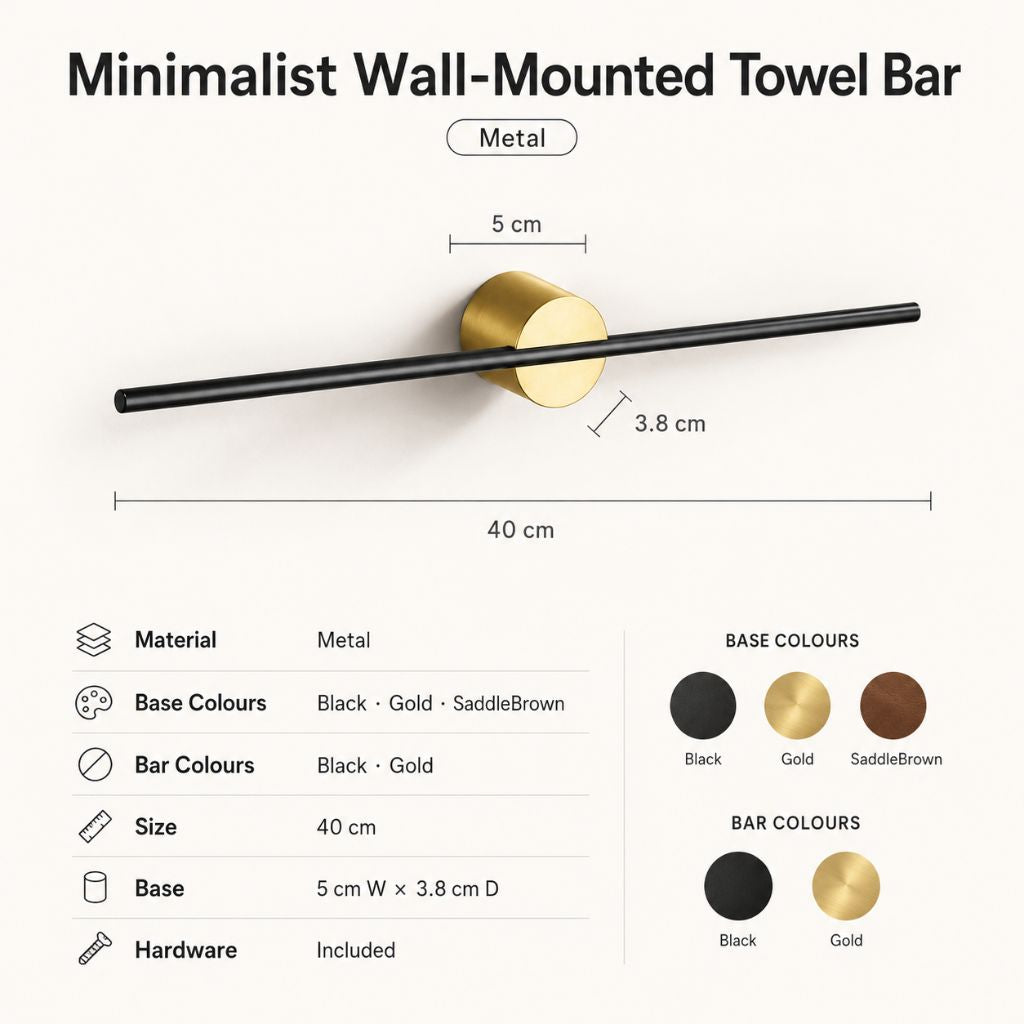 Minimalist Wall-Mounted Towel Bar