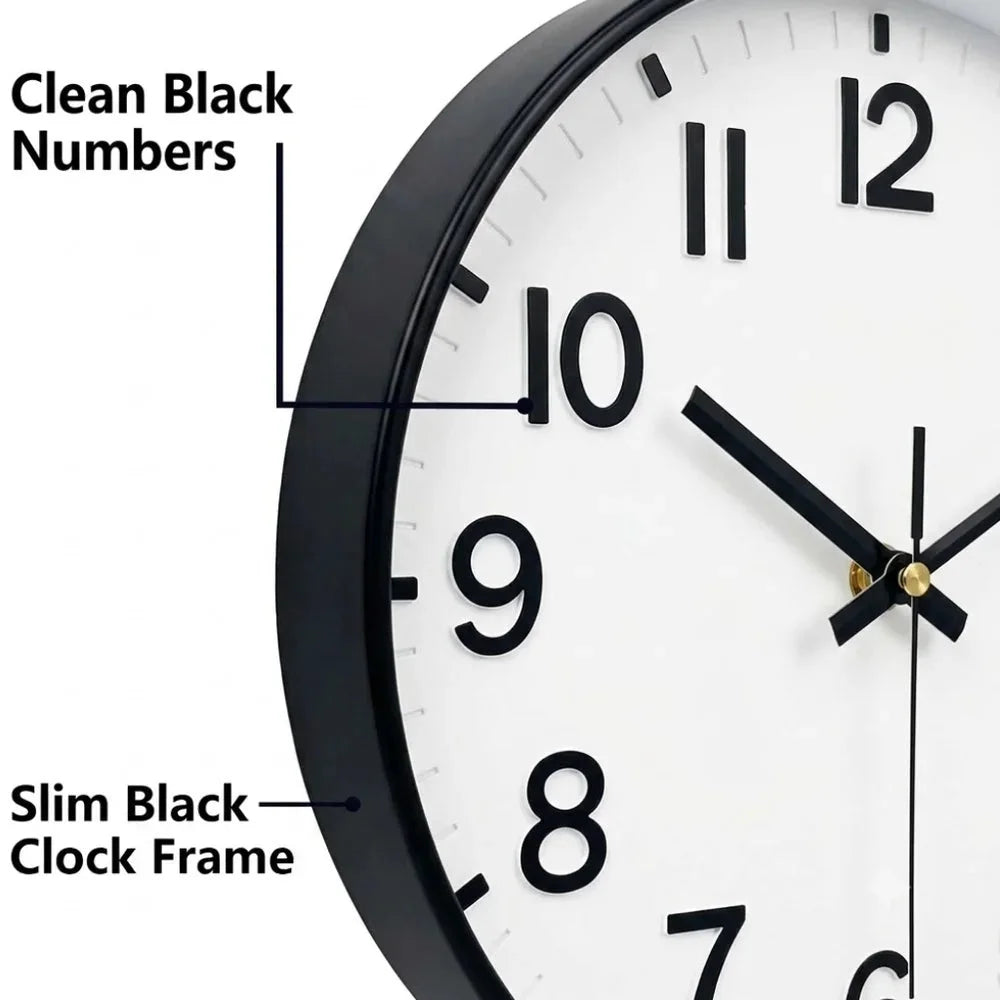 Minimalist white nordic wall clock - large 3d arabic numerals – view 9