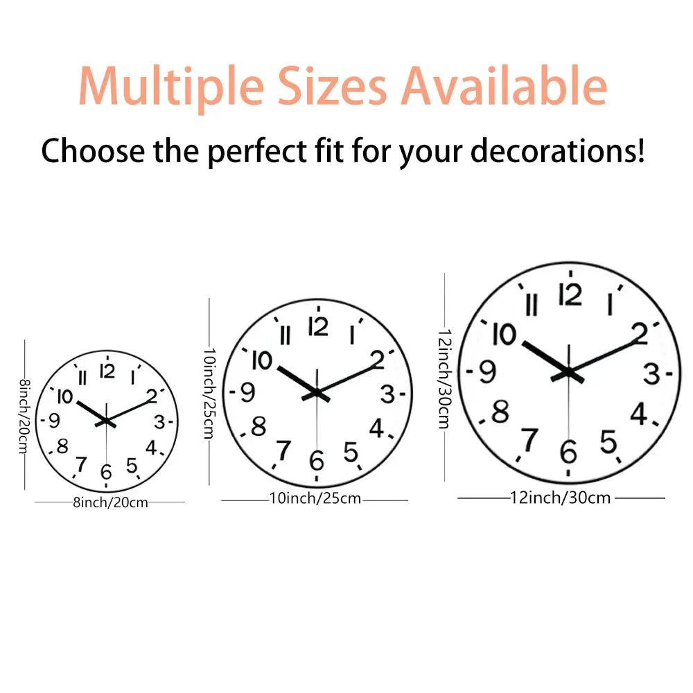 Minimalist white nordic wall clock - large 3d arabic numerals – view 12