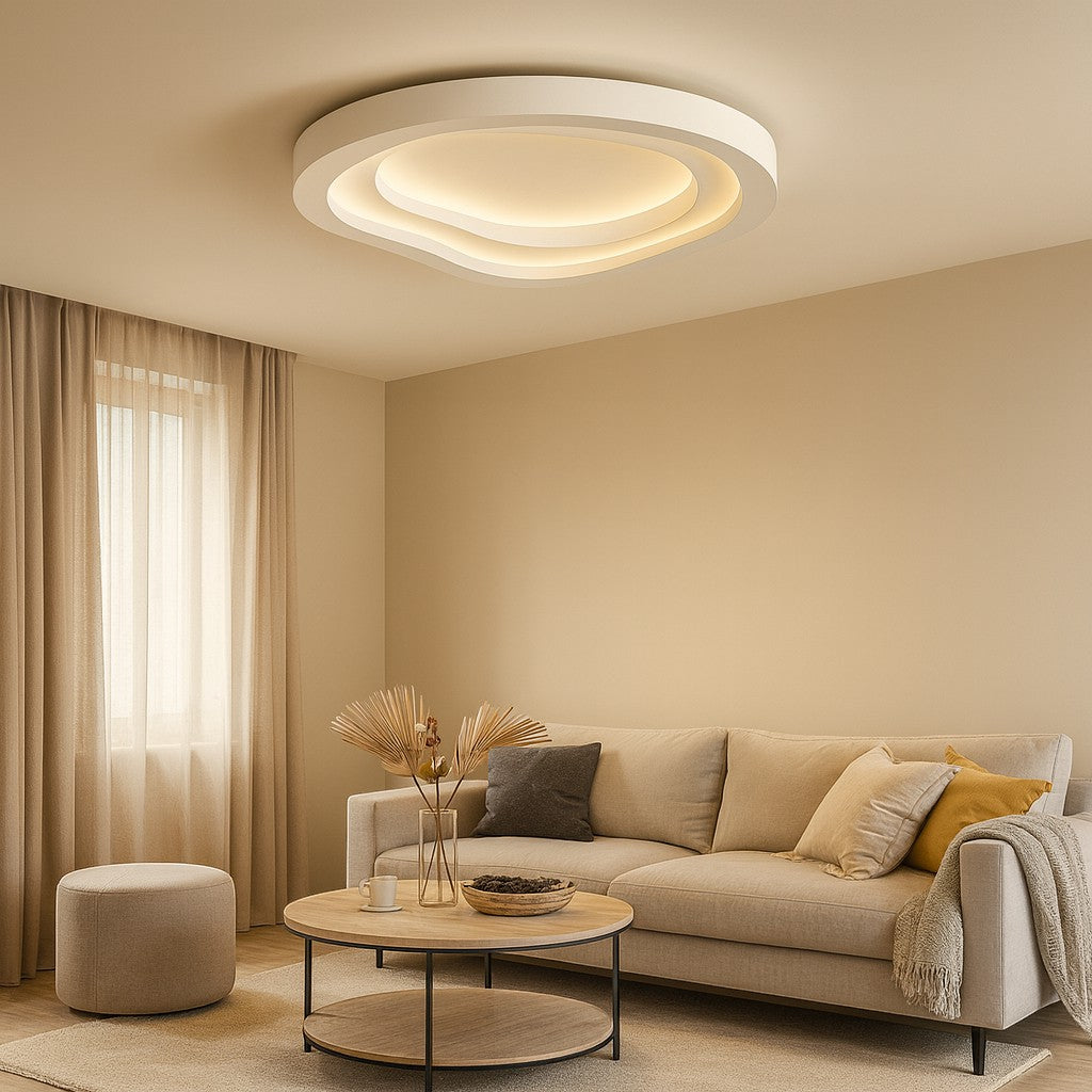 Modern Art Deco Chandelier | White LED Ceiling Light
