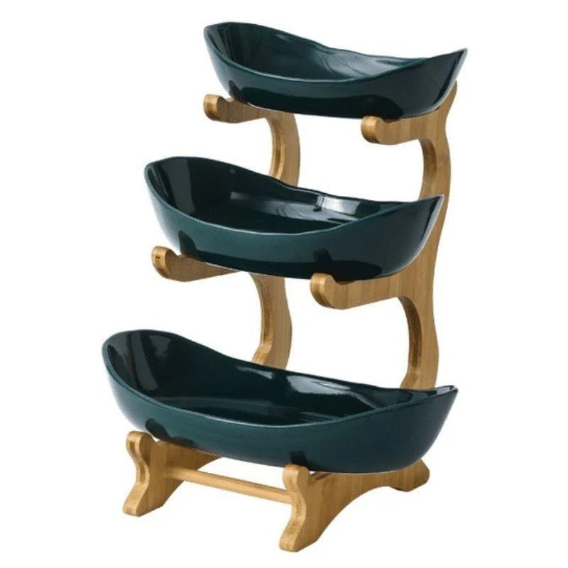 Modern Bamboo Fruit Basket - 2 to 3 Tiers - Lattea Global