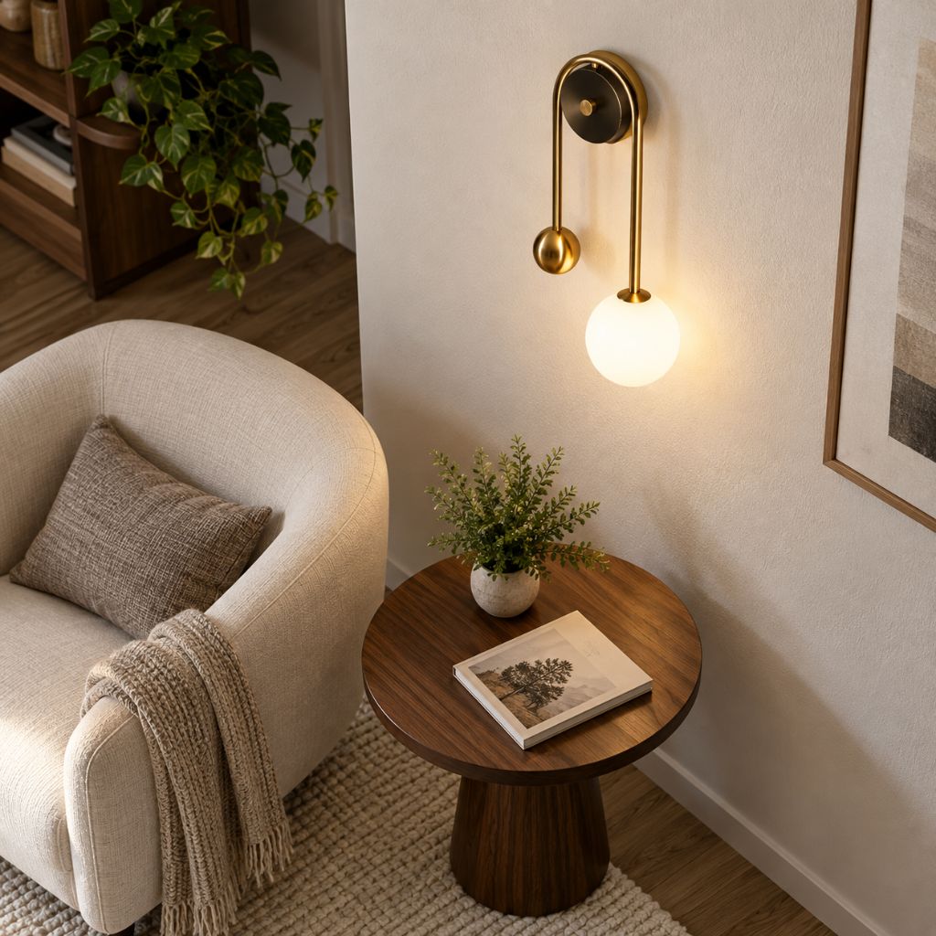 Modern G9 Glass Globe Wall Sconce with Iron Frame