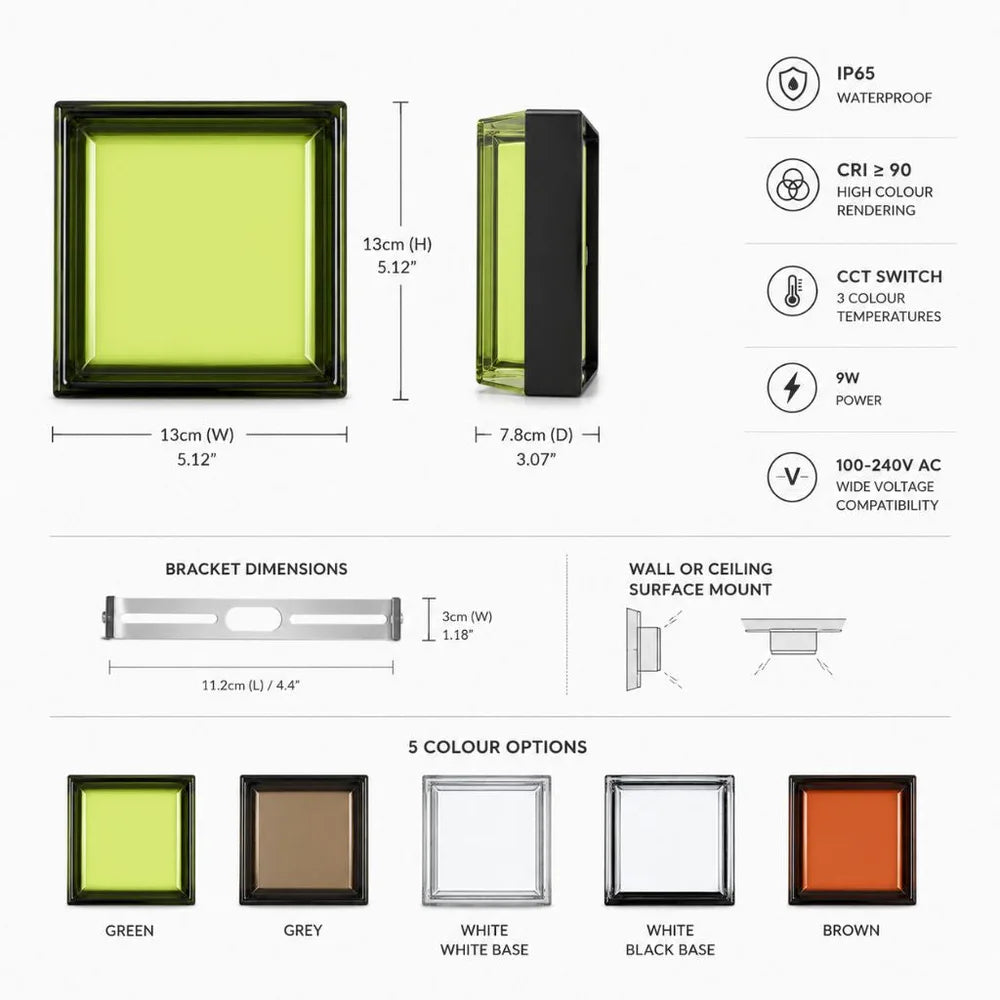 Modern led wall lamp square ip65 indoor outdoor sconce – view 6
