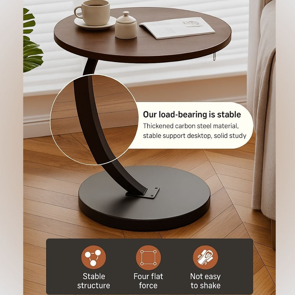 Wood Round Coffee Table for Living Room