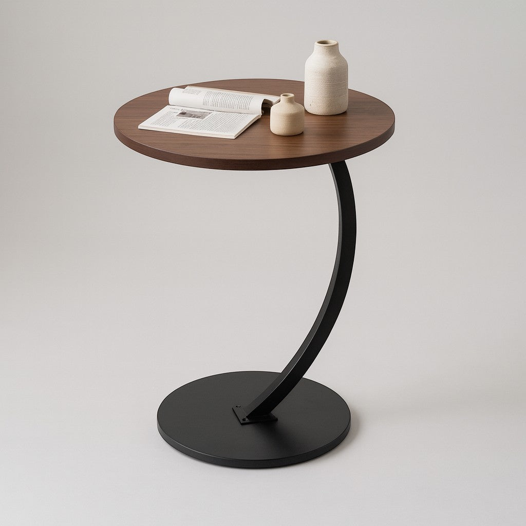 Wood Round Coffee Table for Living Room