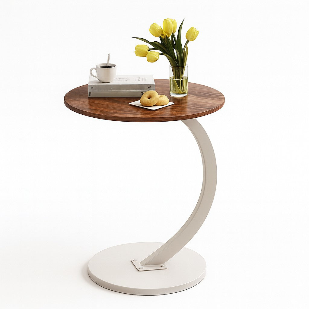 Wood Round Coffee Table for Living Room