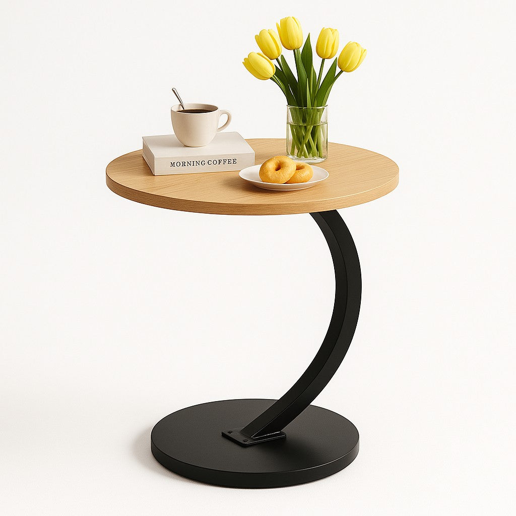 Wood Round Coffee Table for Living Room