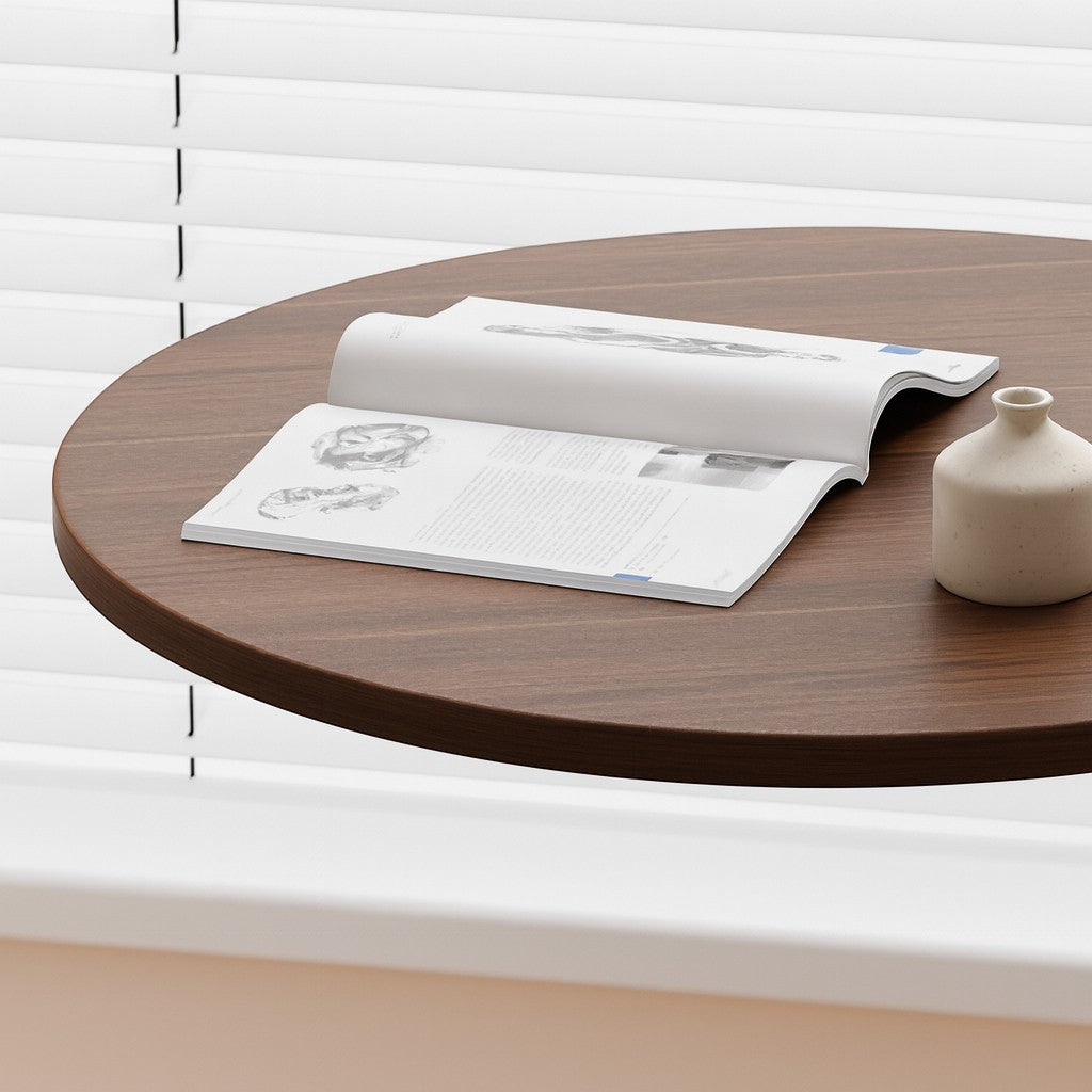 Wood Round Coffee Table for Living Room