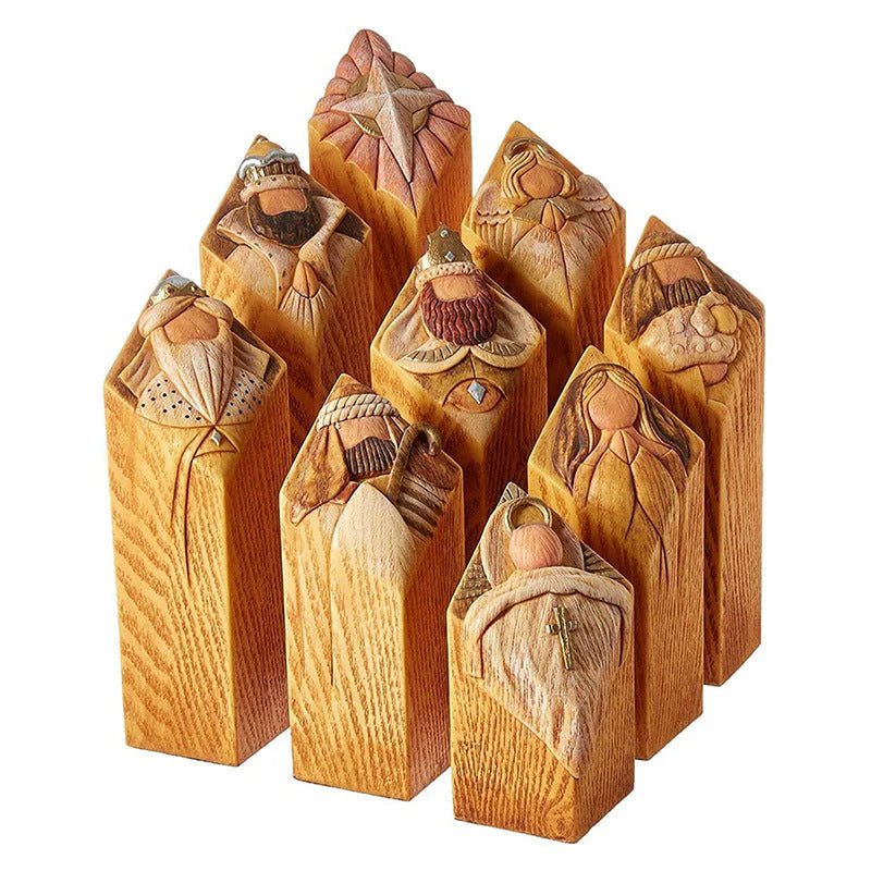 Nativity Pillar Statues | Handcrafted Decor - Lattea Global